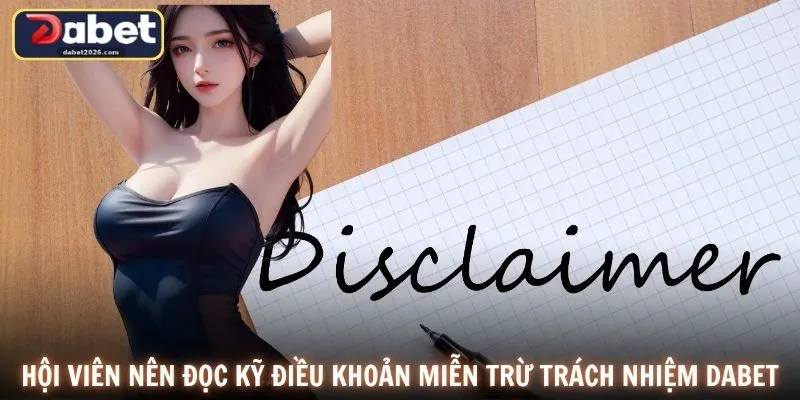 Hội viên nên đọc kỹ điều khoản miễn trừ trách nhiệm DABET